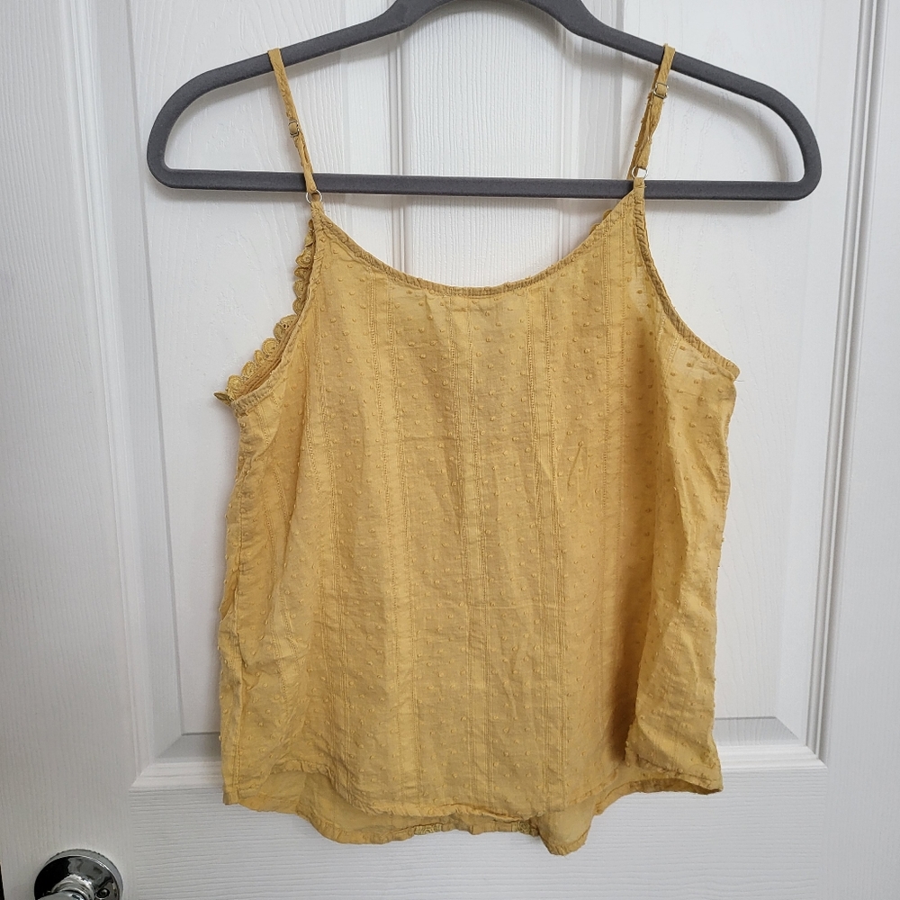 Mine 100% Cotton Button-up Yellow Tank Top Size Small - Picture 2 of 7